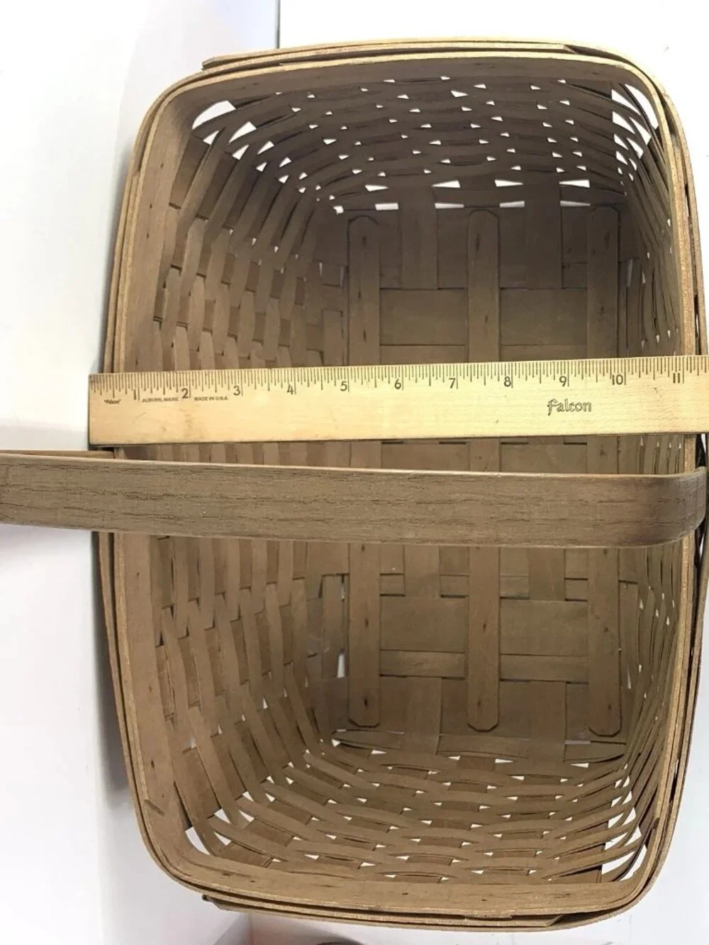 Vintage 1985 Longaberger Single Handle Brown Basket 16” Tall x 16” L x 11.5” W